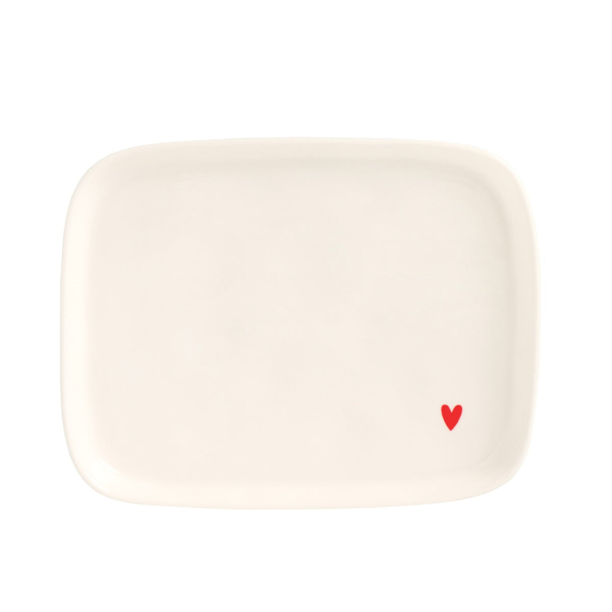 PIATTO 20x15.5CM CUORE ROSSO