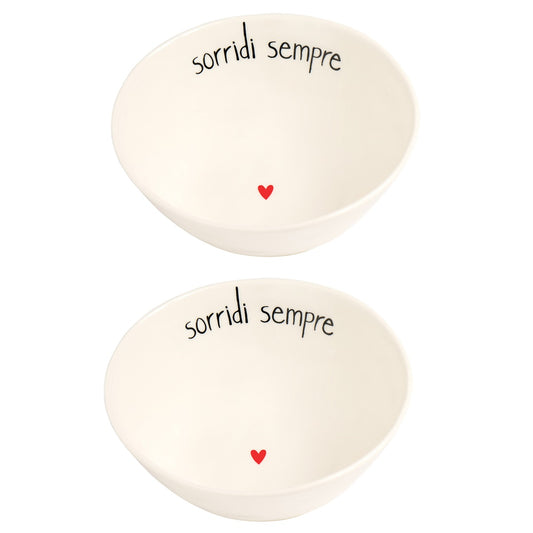 SET 2 COPPETTE D15.5X6.3 SORRIDI SEMPRE