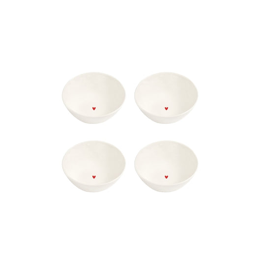 SET 4 COPPETTE D10.5X4 CUORE ROSSO