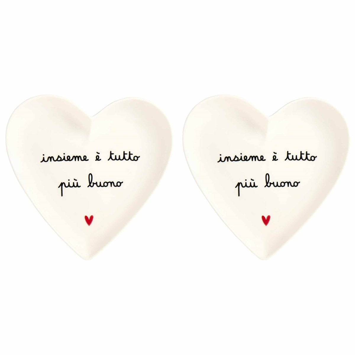 SET 2 PIATTI CUORE 18CM INSIEME E' TUTTO PIU' BUONO
