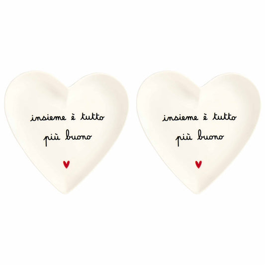 SET 2 PIATTI CUORE 18CM INSIEME E' TUTTO PIU' BUONO