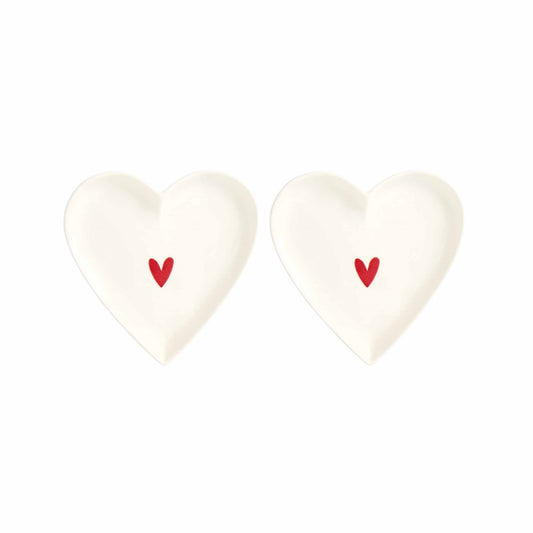 SET 2 PIATTI CUORE 12CM CUORE ROSSO
