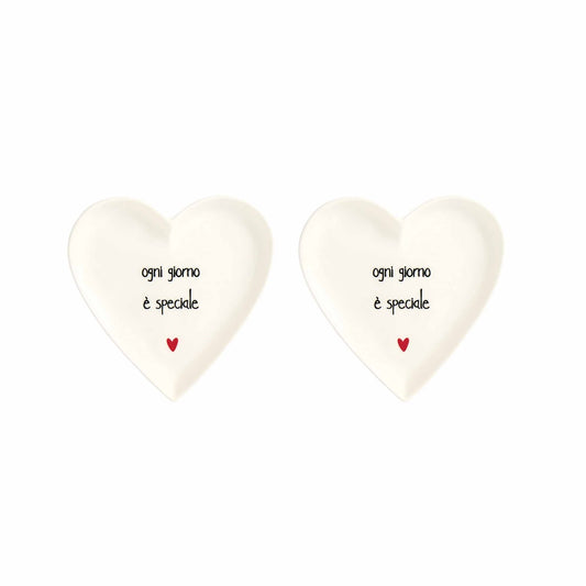 SET 2 PIATTI CUORE 12CM OGNI GIORNO E' SPECIALE