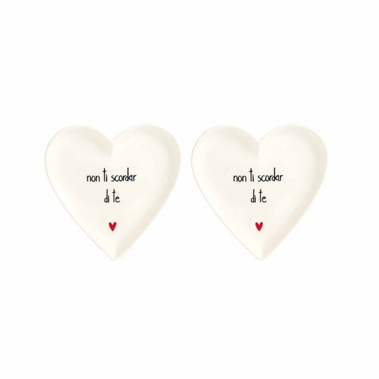 SET 2 PIATTI CUORE 12CM NON TI SCORDAR DI TE