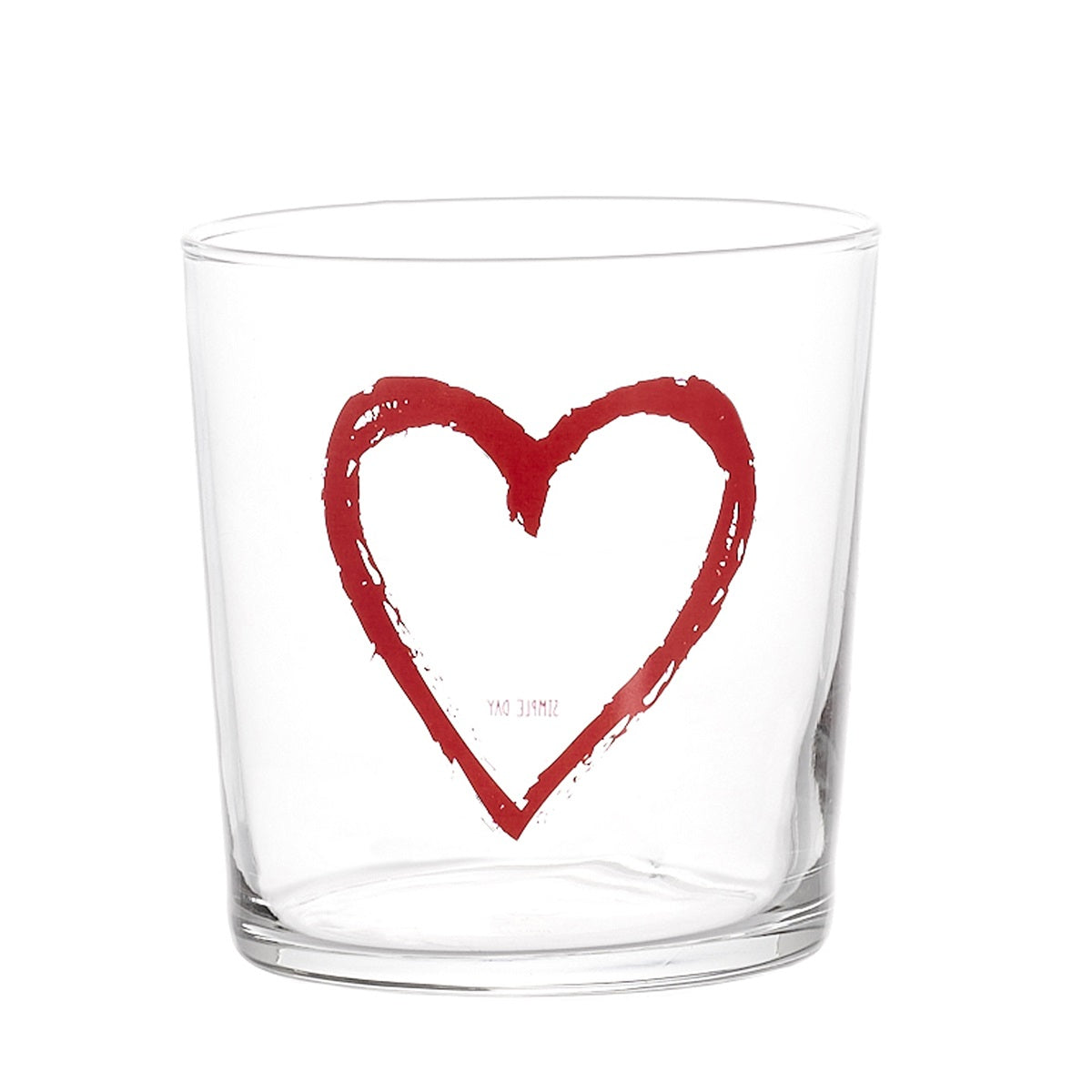 BICCHIERE 35CL CUORE GRAFFITI ROSSO