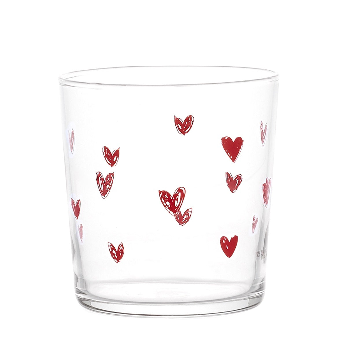 BICCHIERE 35CL TAPPEZZERIA CUORI ROSSO
