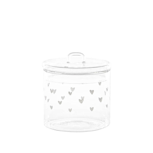 BARATTOLO IN VETRO Ø12CM CUORI