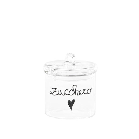 ZUCCHERIERA IN VETRO  Ø9CM CUORE ZUCCHER