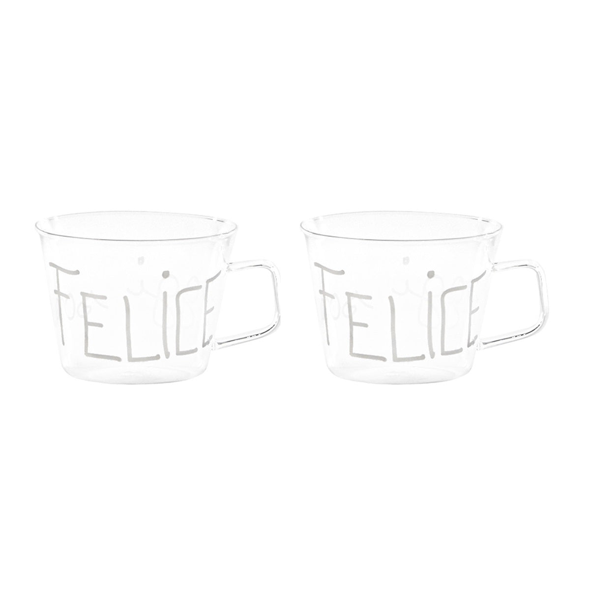 SET 2 TAZZE IN VETRO 480ML OGGI SONO FEL