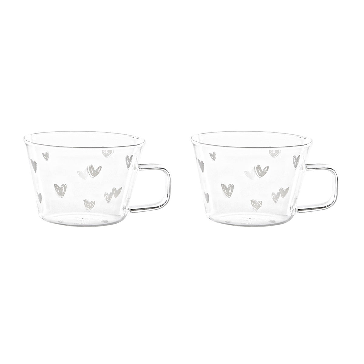 SET 2 TAZZE IN VETRO 280ML CUORI