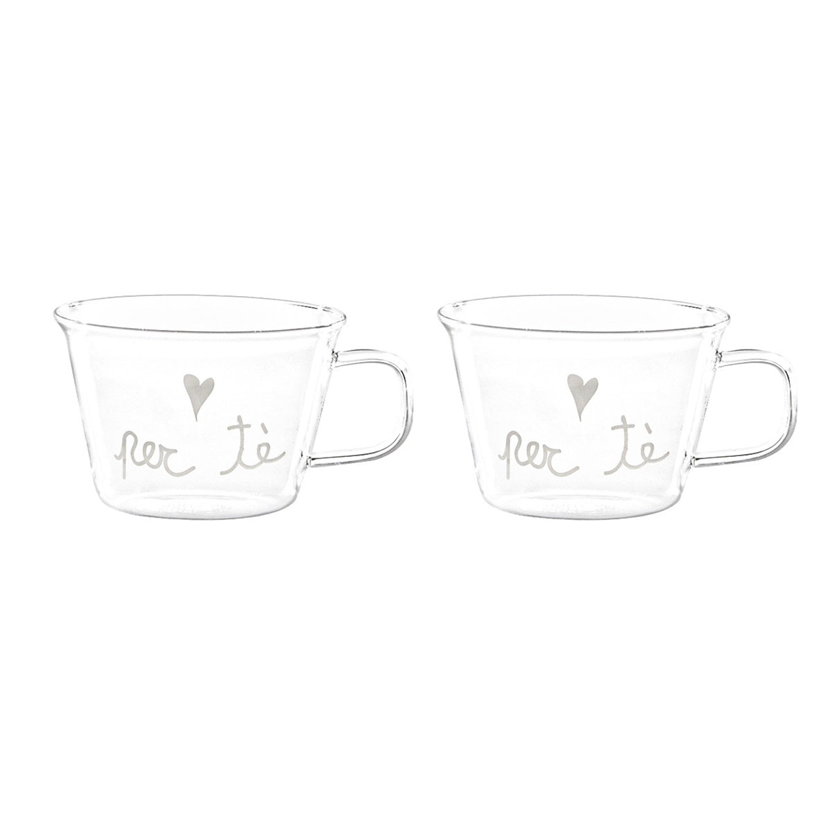 SET 2 TAZZE IN VETRO 280ML PER TE'
