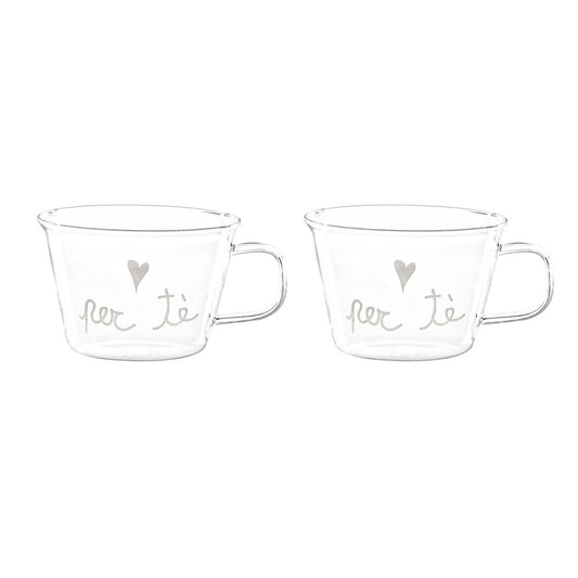 SET 2 TAZZE IN VETRO 280ML PER TE'