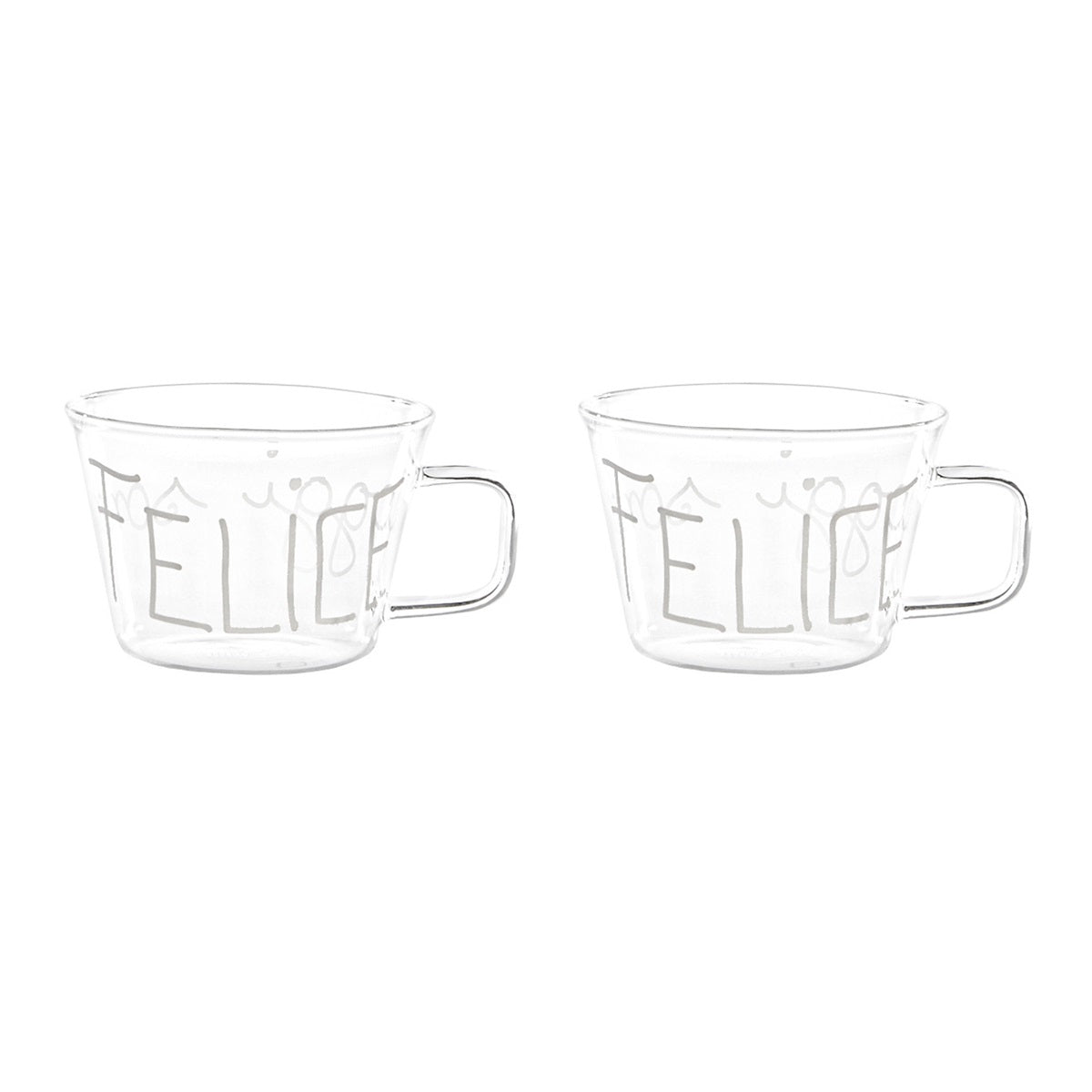 SET 2 TAZZE IN VETRO 280ML OGGI SONO FEL