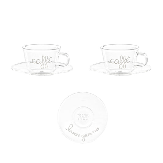 SET 2 TAZZE C/P IN VETRO 100ML CAFFE BUONGIORNO