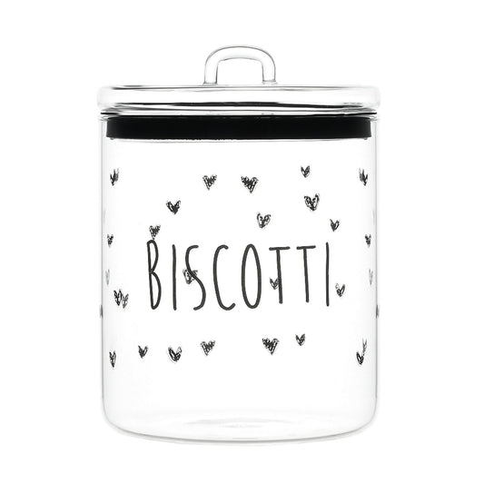 BARATTOLO IN VETRO Ø15CM BISCOTTI CUORI