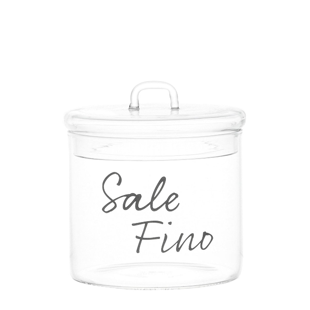 BARATTOLO IN VETRO Ø12CM SALE FINO NERO