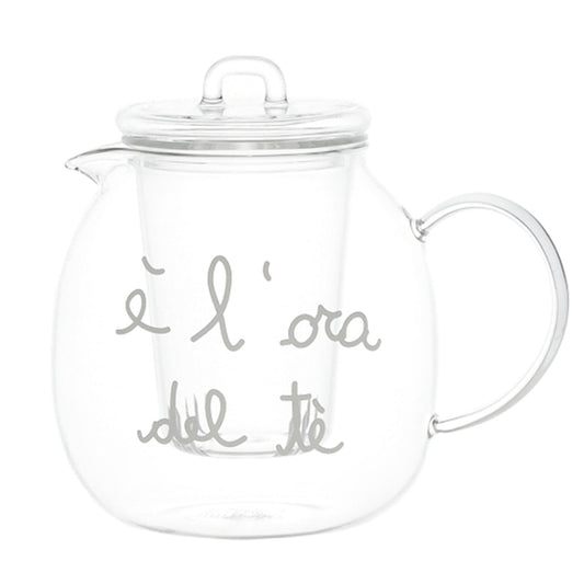 TEIERA IN VETRO 1000ML L'ORA DEL TE