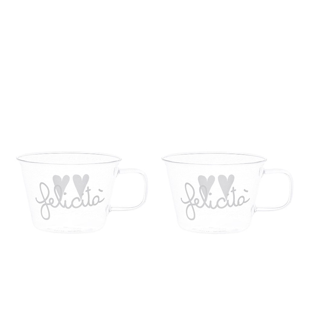 SET 2 TAZZE IN VETRO 480ML FELICITA'