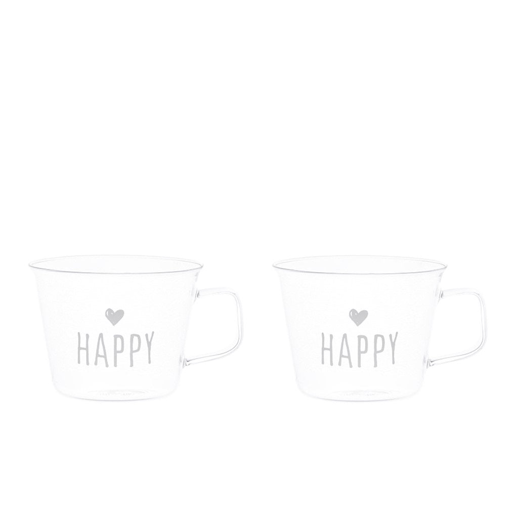 SET 2 TAZZE IN VETRO 480ML HAPPY