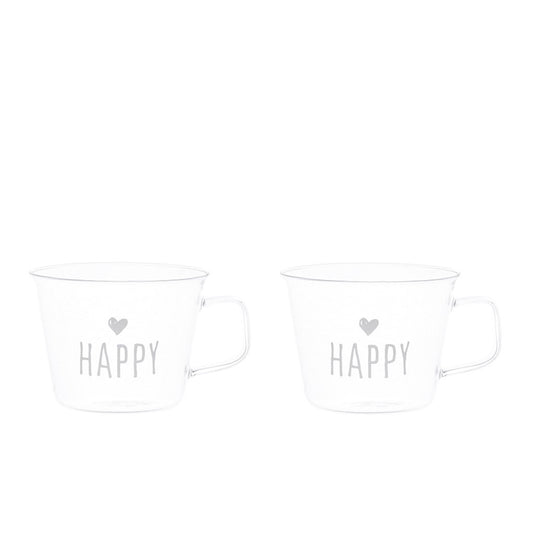 SET 2 TAZZE IN VETRO 480ML HAPPY