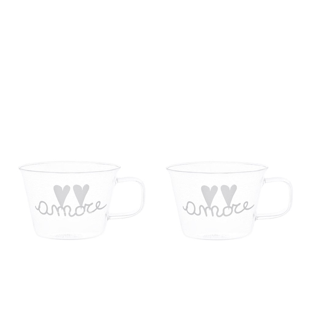 SET 2 TAZZE IN VETRO 280ML AMORE