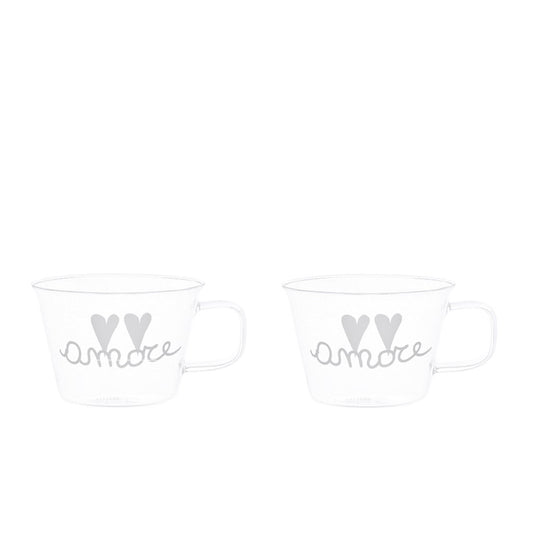 SET 2 TAZZE IN VETRO 280ML AMORE