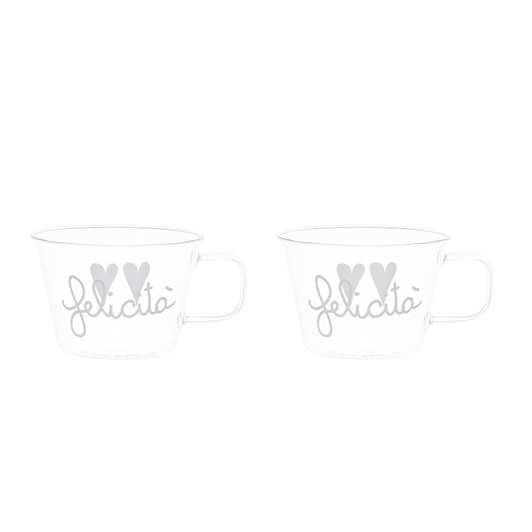 SET 2 TAZZE IN VETRO 280ML FELICITA'