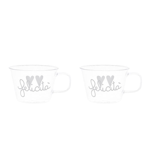SET 2 TAZZE IN VETRO 280ML FELICITA'