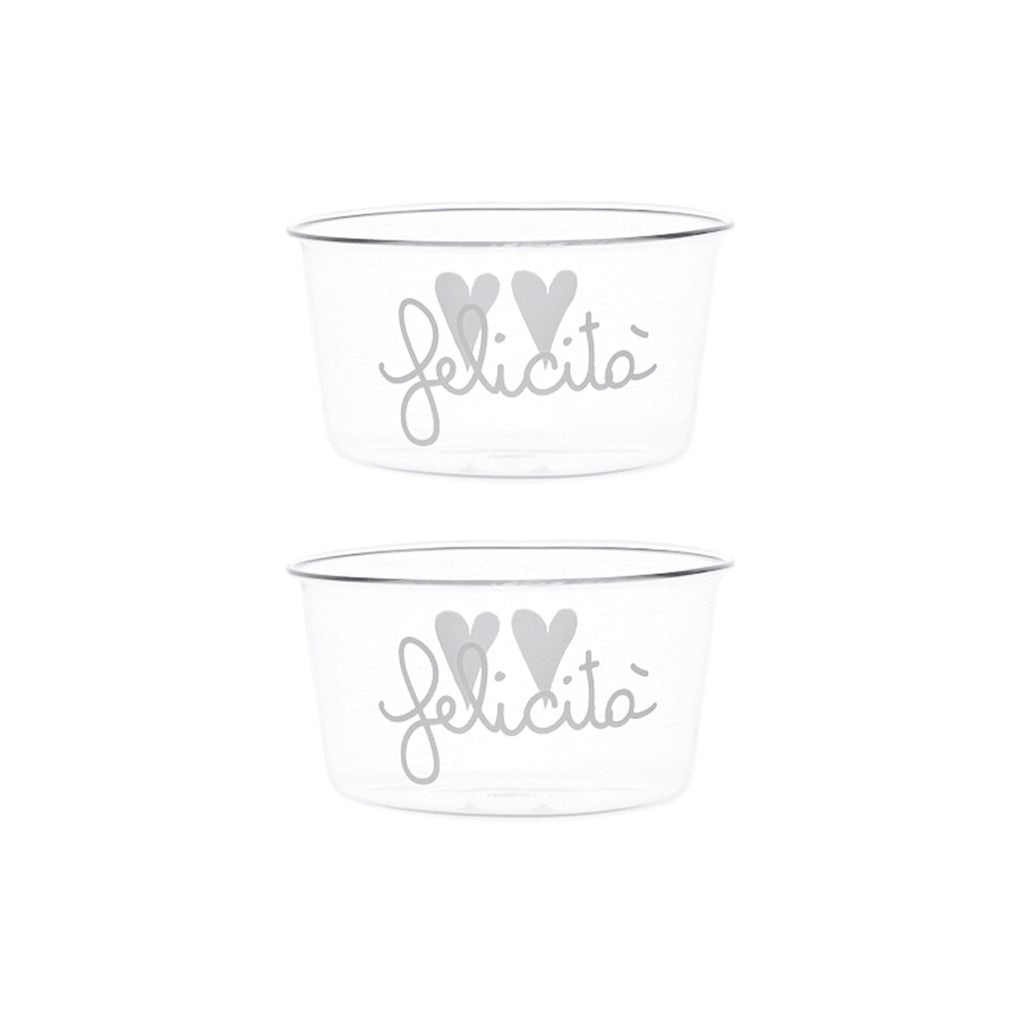 SET 2 COPPETTE IN VETRO FELICITA'