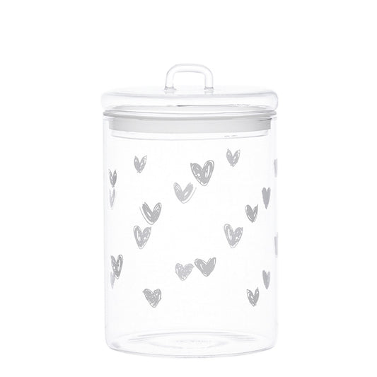 BARATTOLO IN VETRO Ø12CM TAPP. CUORI