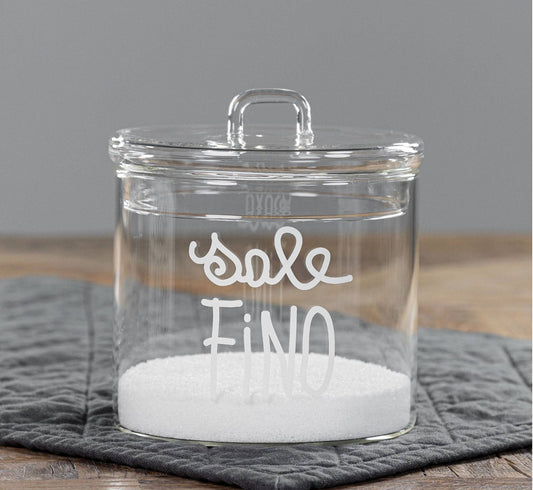 BARATTOLO IN VETRO Ø12CM SALE FINO