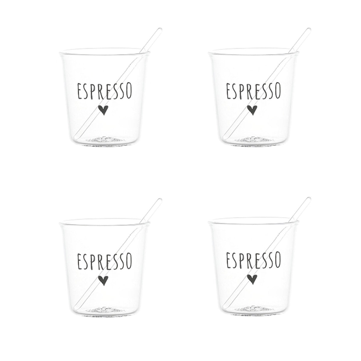 SET 4 BICCH. ESPRESSO ESPRESSO NERO