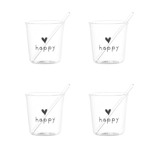 SET 4 BICCH. ESPRESSO HAPPY NERO