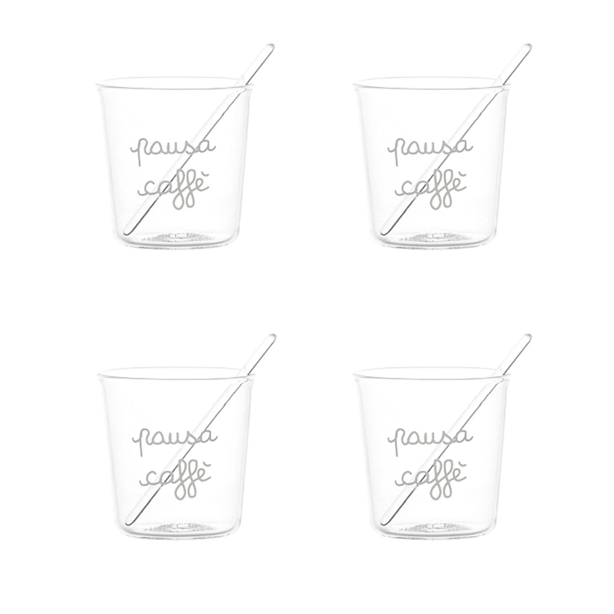 SET 4 BICCH. ESPRESSO PAUSA CAFFE' BIANCO