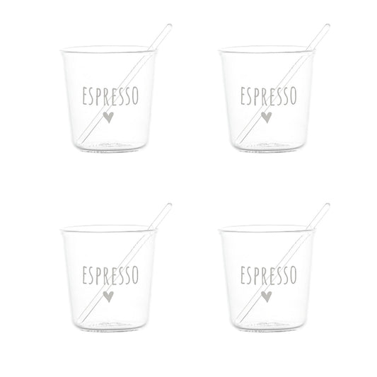 SET 4 BICCH. ESPRESSO ESPRESSO BIANCO