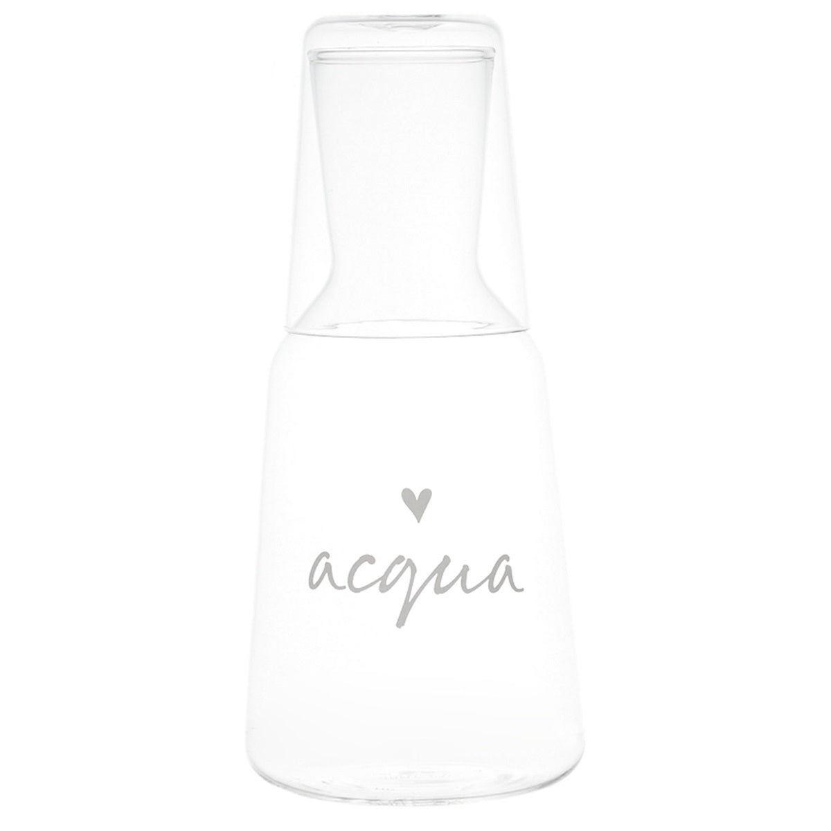 BOTTIGLIA CON BICCHIERE ACQUA