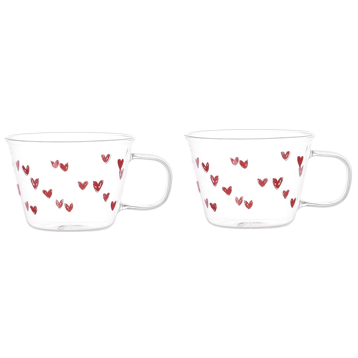 SET 2 TZ TE' TAPPEZZERIA CUORI ROSSO