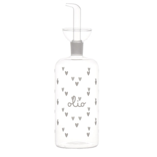 BOTTIGLIA IN VETRO 570ML TAPPEZZARIA CUORI OLIO