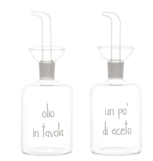 SET 2 BOTTIGLIE 250ML OLIO IN TAVOLA UN PO' DI ACETO