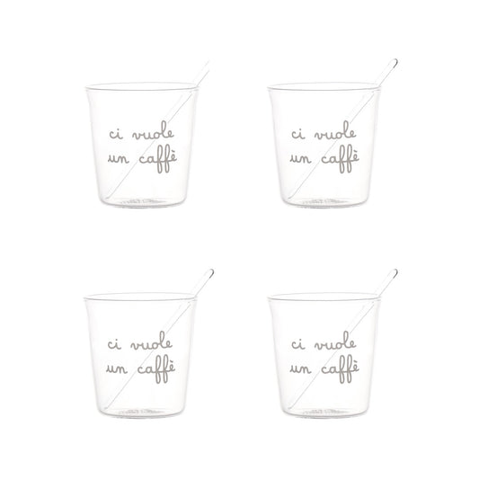 SET 4 BICCH. ESPRESSO CI VUOLE UN CAFFE'