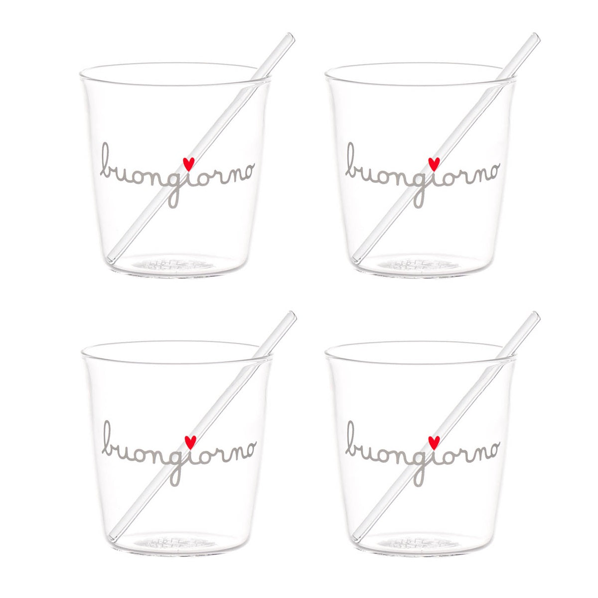 SET 4 BICCHIERINI CAFFE  BUONGIORNO
