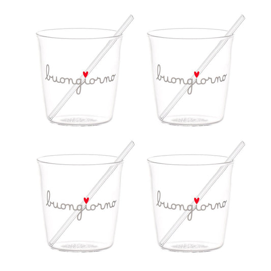 SET 4 BICCHIERINI CAFFE  BUONGIORNO