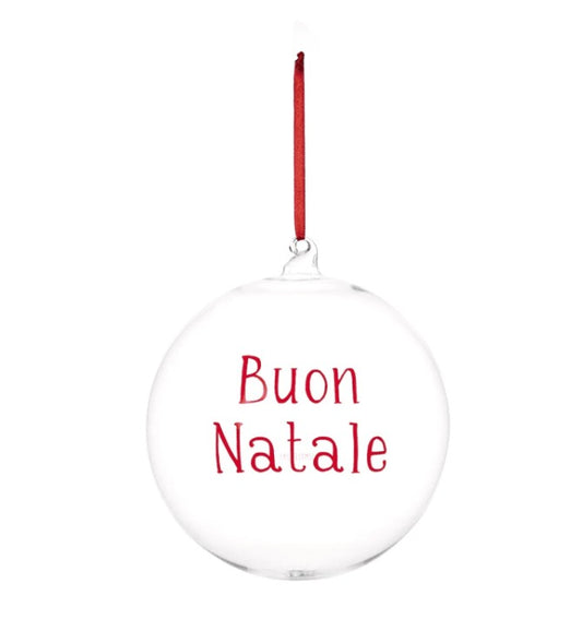 PALLINA 20CM BUON NATALE ROSSO