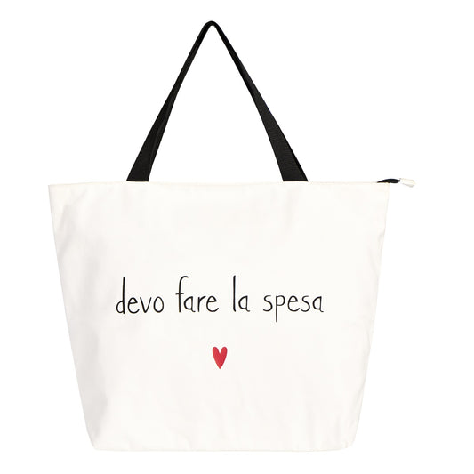 BORSA 50X38X12 BIANCA DEVO FARE LA SPESA