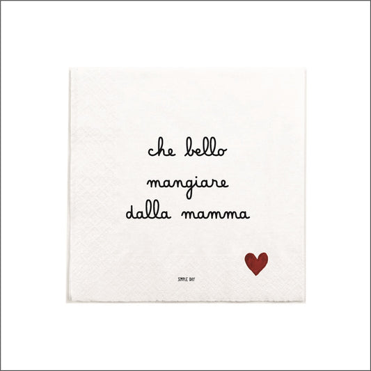 SET 20 TOV. CARTA CHE BELLO MANGIARE DALLA MAMMA 33X33