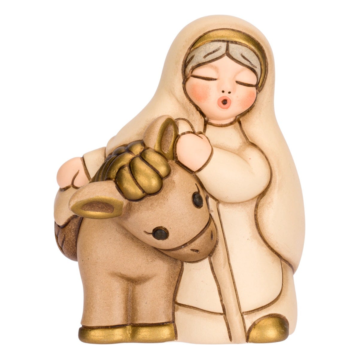 Nonna con asino in ceramica Presepe Classico – Thun