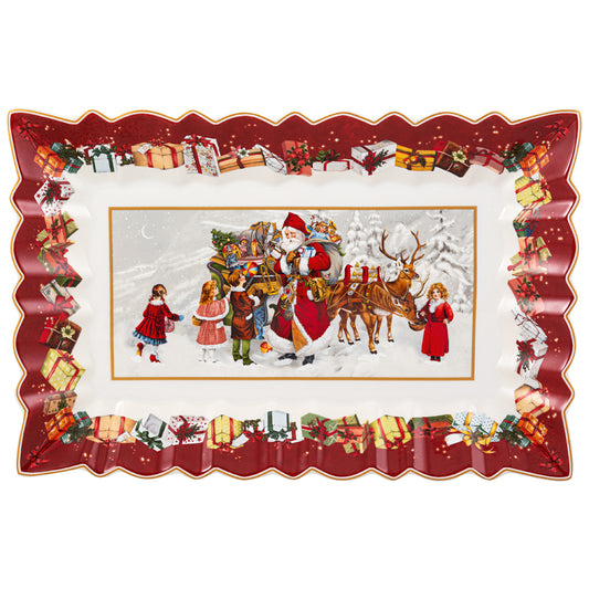 Vassoio per dolci, Babbo Nat. e bambini 356 x 231 x 36 mm, 490 ml