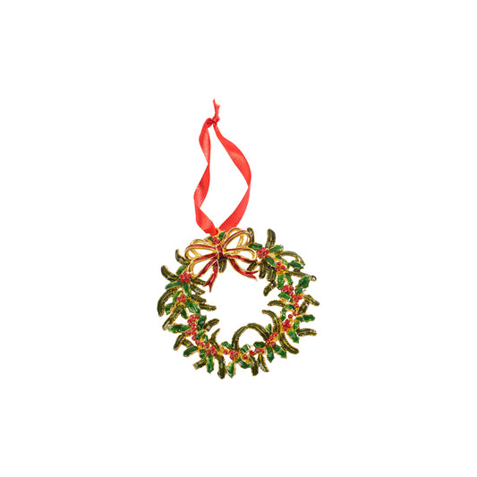 Pendente in metallo corona natal 100 x 100 x 5 mm
