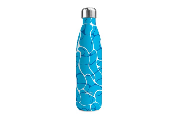 Bottiglia termica in acciaio inox 750 ml. Decoro ACQUA.