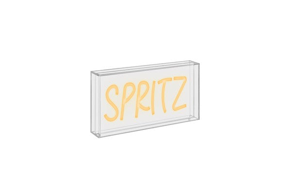 Insegna neon con cornice in plexiglass 23x13 cm. Decoro SPRITZ.